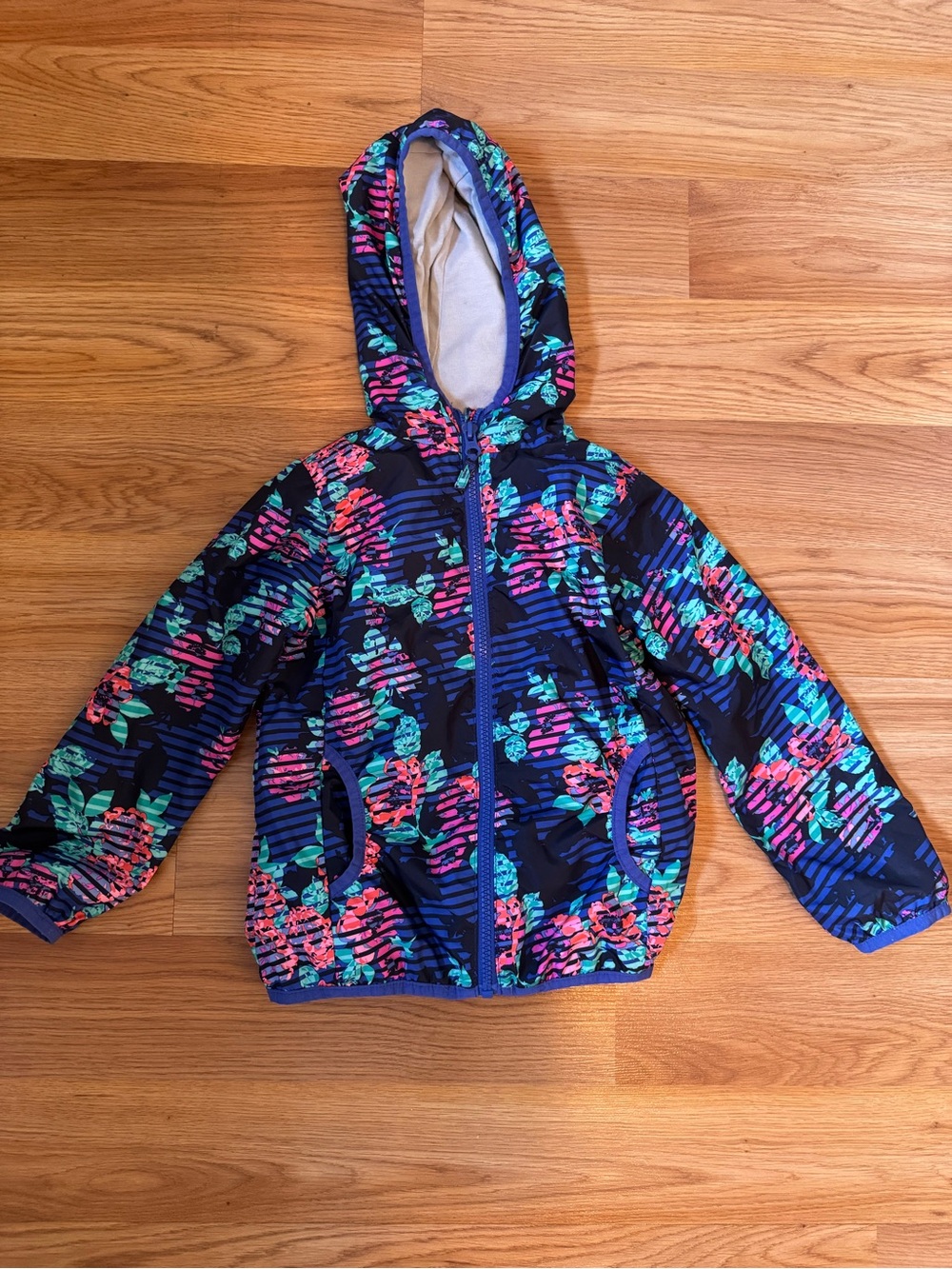 Oshkosh Girls Floral Rain Hooded Jacket